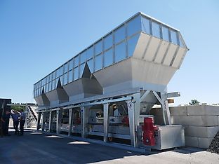 Dosiertechnik- Reihendoseur Dosieranlage Semimobil Schotter Werke Kies Sand Splitte